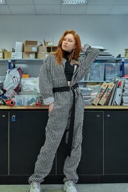 RARE G-Star RAW x Pharrell Williams Avernus Racer Houndstooth Jumpsuit Sample S